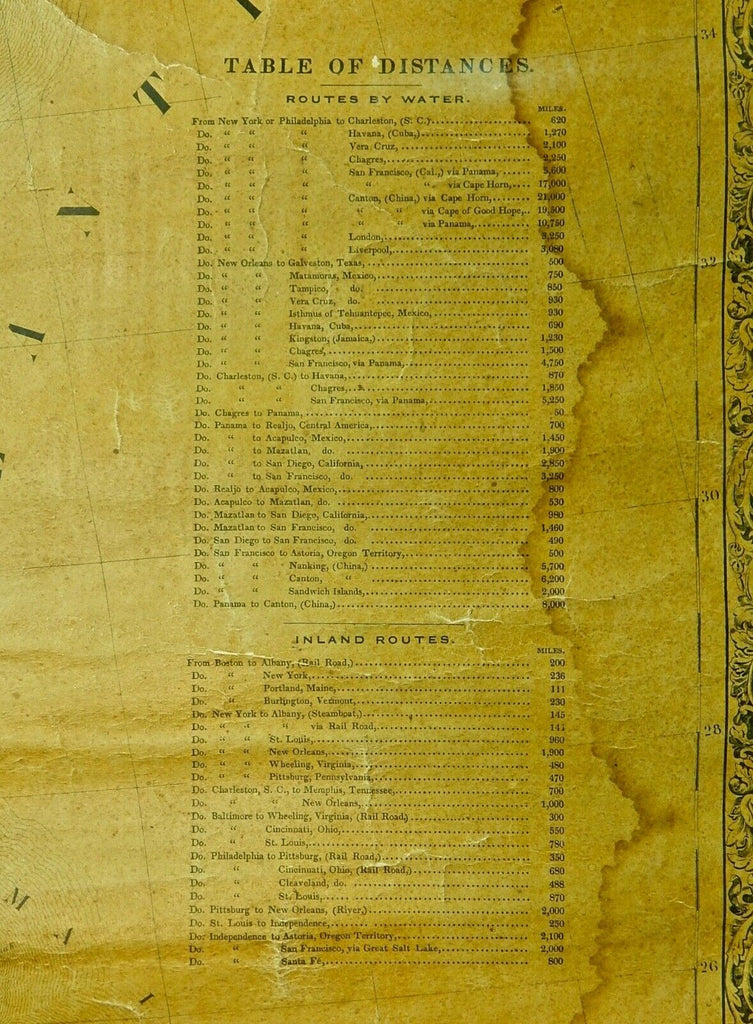 Antique Old 1854 Jacob Monk Large United States North Central America ...