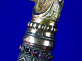 Antique 19 Century Middle East Turkish Silver Yatagan Dagger Knife w/ Scabbard