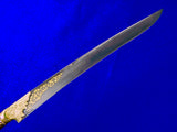 Antique 19 Century Middle East Turkish Silver Yatagan Dagger Knife w/ Scabbard