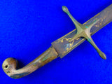Antique 19 Century Turkish Turkey Kilij Pala Shamshir Ottoman Sword w/ Scabbard
