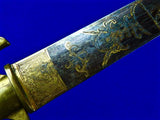Antique Old 19 Century German Germany Engraved Hunting Dagger Sword