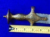 Antique 19 Century Middle East Indopersian Damascus Tulwar Handle Knife Sword