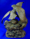 Antique 19 Century 14 Eagles & Prey Bronze Sculpture Statue by Christophe Fratin