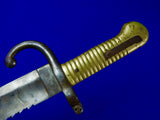 Antique Belgian Belgium German Made 1869 Dated Saw Back Bayonet Short Sword