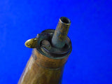 Antique Vintage Old Horn Wood Hunting Powder Flask
