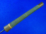 Antique Old Burmese Burma Myanmar Dha Gold Etched Marked Sword w/ Scabbard