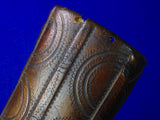 Antique 19 Century European Austrian Hungarian Carved Horn Powder Flask