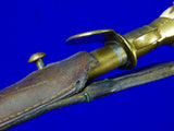 Antique France French 19 Century Hunting Sword Dagger Knife w/ Scabbard Frog