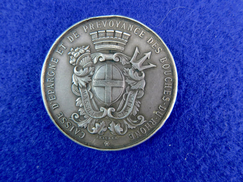 Antique French France 1906 Silver Table Medal