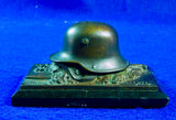 Antique German Germany WW1 Helmet Bayonet Bronze Paperweight Military Decor