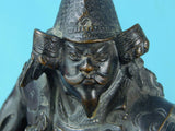 Antique Japan Japanese Signed Bronze Samurai Warrior Statue Sculpture Figurine