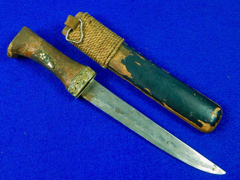 Antique Old Japanese Japan Tanto Fighting Knife Short Sword w/ Scabbard 