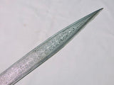 Antique Old Turkey Middle East Silver Niello Fighting Dagger Kindjal Knife