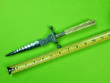 RARE Antique Old 19C Italy Italian Waved Engraved Flamberge Blade Dagger Knife