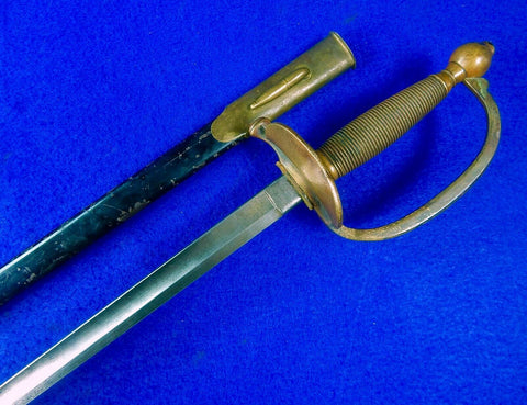 Antique Old 19 Century US Civil War NCO Sword w/ Scabbard
