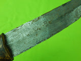Antique Old Africa African Curved Fighting Knife & Scabbard