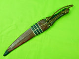 Antique Old Africa African Curved Fighting Knife & Scabbard