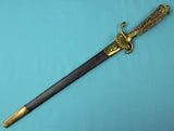 Antique Old German Germany Hunting Dagger Knife w/ Scabbard