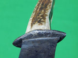 Antique Old Hunting Fighting Stag Handle Knife