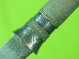 Antique Old Indonesia Indonesian Silver Mini Sword Knife w/ Scabbard