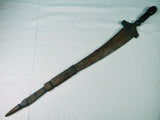 Antique Old North African Africa Unusual Sword Fighting Knife Oversized Scabbard