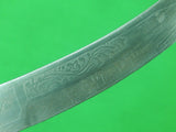 Vintage Antique Old Spanish Spain Curved Military Fighting Knife w/ Scabbard