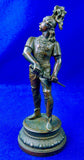 Antique Vintage Old Painted White Metal Roman Soldier Figurine Statue Sculpture 
