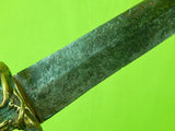 Antique Spanish Spain Unusual Romantic Large Dagger Knife Figural Reaper Handle