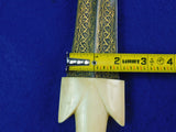Antique Turkish Ottoman Islamic Wootz Damascus Gold Silver Dagger Short Sword
