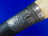 Antique Turkish Ottoman Islamic Wootz Damascus Gold Silver Dagger Short Sword