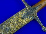 Antique Turkish Persian Ottoman Fancy Wootz Damascus Shamshir Sword w/ Scabbard