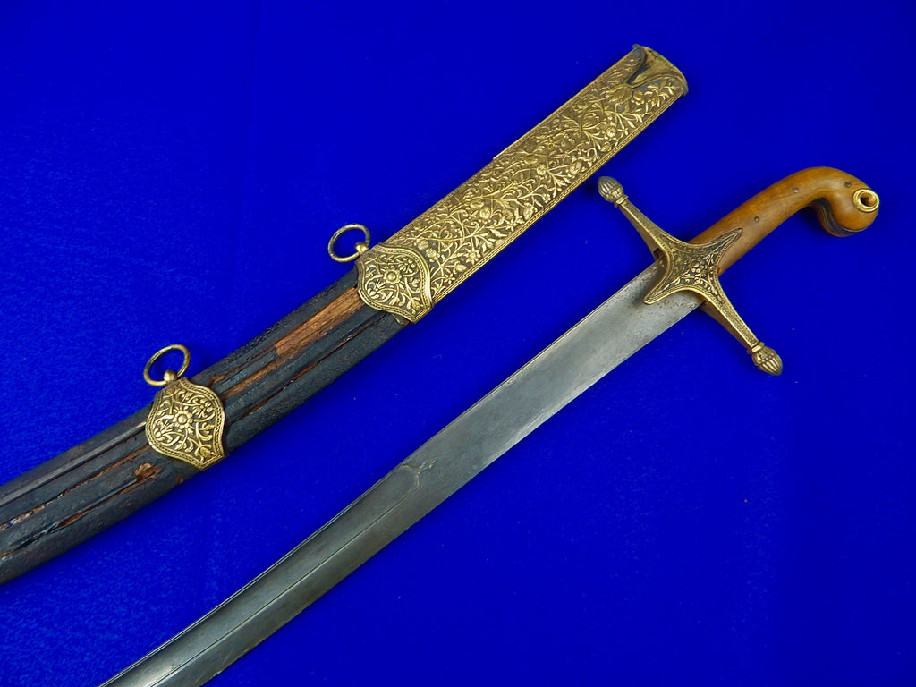 Antique Turkish Persian Ottoman Fancy Wootz Damascus Shamshir Sword w ...