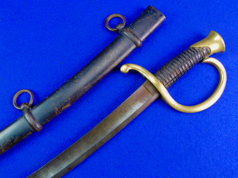 Antique US Civil War 19 Century Ames Artillery Sword w/ Scabbard