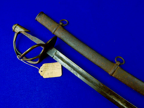 Antique US Civil War Model 1860 Cavalry Sword w/ Scabbard & Tag