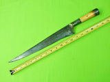 Antique Very Old Turkish Middle East Arabic Gold Engraved Huge Fighting Knife