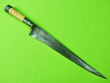 Antique Very Old Turkish Middle East Arabic Gold Engraved Huge Fighting Knife