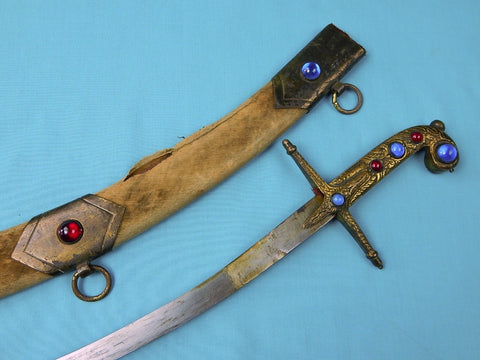 Antique Vintage Old Middle Eastern East Shamshir Sword w/ Scabbard