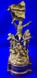 French WW1 GEORGES OMERTH Allies Gold Gilded Bronze Statue Sculpture Figurine