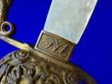 Antique Austrian Austria WW1 Engraved Lion Head Sword w/ Scabbard
