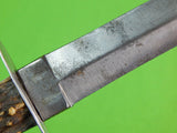 Vintage Old US or British English Big Stiletto Stag Handle Fighting Knife