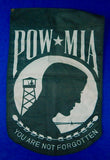 Vintage US POW MIA You Are Not Forgotten Black Nylon Double-Sided Banner Flag