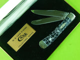 CASE XX Limited Black Widow Etched Black Pearl Trapper Folding Pocket Knife