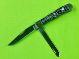 CASE XX Limited Black Widow Etched Black Pearl Trapper Folding Pocket Knife