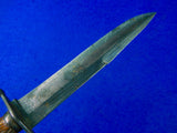 Antique Old English British 19 Century Stag Handle Hunting Knife w/ Sheath
