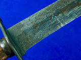 Antique Old English British 19 Century Stag Handle Hunting Knife w/ Sheath