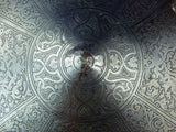 British English Antique 19 Century Victorian Etched Metal Large Shield