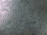 British English Antique 19 Century Victorian Etched Metal Large Shield