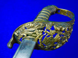 RARE Bulgarian Bulgaria WW1 German Made Navy Naval Engraved Sword w/ Scabbard