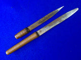 Antique Old Burma Burmese 19 Century DHA Knife Set w/ Scabbard