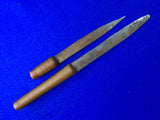 Antique Old Burma Burmese 19 Century DHA Knife Set w/ Scabbard